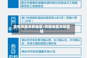 疫情风险关联地区/风险地区关联区域
