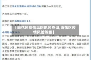 【雨花区疫情风险地区查询,雨花区疫情风险等级】