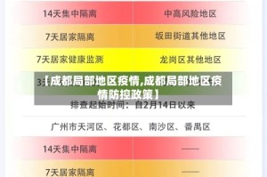 【成都局部地区疫情,成都局部地区疫情防控政策】