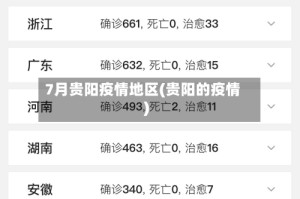 7月贵阳疫情地区(贵阳的疫情)
